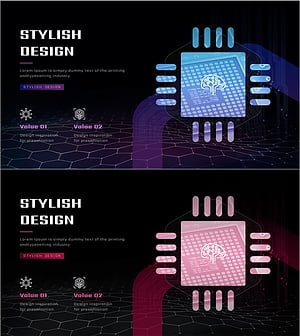 전자 칩 모양 다이어그램 – 사업 비전 및 전략 소개