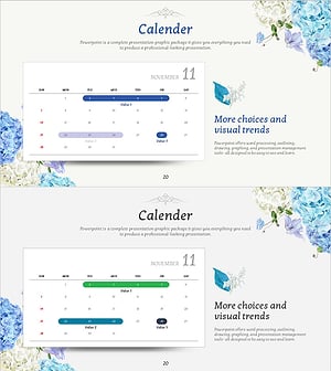 꽃 템플릿 캘린더 – 사업 운영 계획에 적합