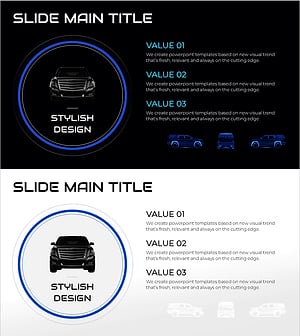 SUV 외관 특징을 담은 프레젠테이션