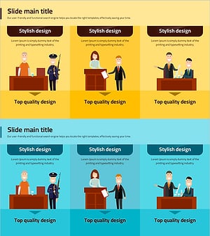 재판 증인 심문을 위한 흐름 다이어그램 슬라이드