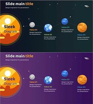 행성 일러스트 다이어그램 – 사업 전략 시각화
