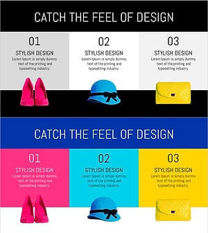 3가지 제품 카테고리 슬라이드 – 감각적 디자인