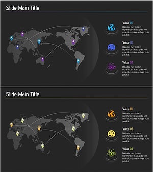 글로벌 우주산업 현황을 시각화한 인포그래픽 슬라이드 – 비전과 혁신