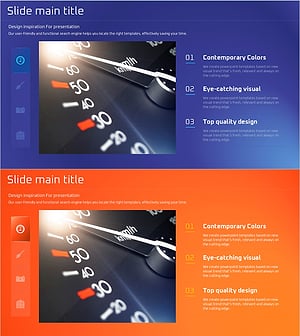자동차 계기판과 텍스트박스로 서비스 특성을 시각화