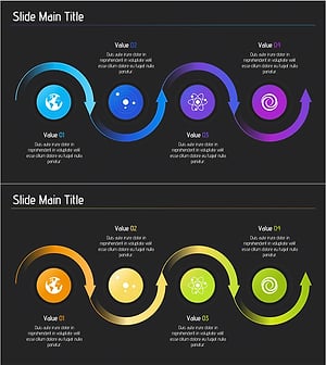 천문학 분야 화살표 모양 다이어그램
