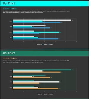 블루 그린 묶음형 차트 – 시장 동향 시각화