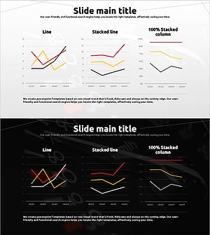 Three-Color Line Chart Slide – A New Horizon in Data Visualization
