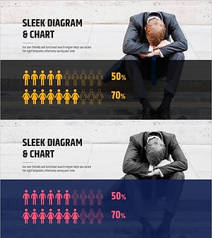 성별 직장 스트레스 조사결과 슬라이드 템플릿