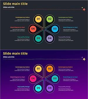 컬러풀한 확산 다이어그램 – 사업 전략 소개