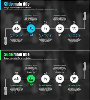 다양한 운동 기법을 시각화한 다이어그램 슬라이드 – 건강한 라이프스타일을 위한 전략