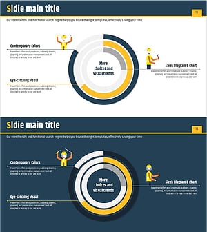 네이비 옐로우 원형 게이지 차트