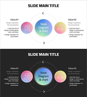 그라데이션 컬러 순환 다이어그램 – 제품 및 서비스 전략