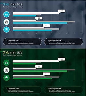 블루 그린 그래프 수치 변화 분석 – 시장 및 경쟁사 분석에 적합한 프레젠테이션 템플릿