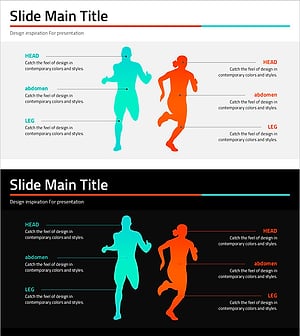 달리는 실루엣과 분석 텍스트 – 다이내믹한 시장 분석