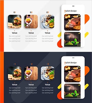 음식 UI 피피티 앱 개요 – 스타일리시한 디자인