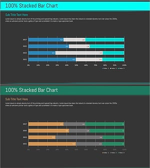블루 그린 스택형 바 차트 – 시장 동향 분석