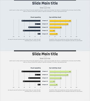 옐로우 그린 쌍가로 막대그래프 – 시장 및 경쟁사 분석