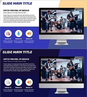 마케팅 전략을 시각화한 밴드 합주 영상 슬라이드