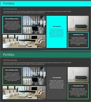 인테리어 포트폴리오 프레젠테이션 템플릿 – 현대적 감각의 시각적 요소