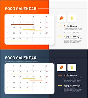 음식 UI PPT 스케줄표 – 사업 추진 전략에 적합한 인포그래픽