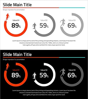 달리는 실루엣 도넛차트