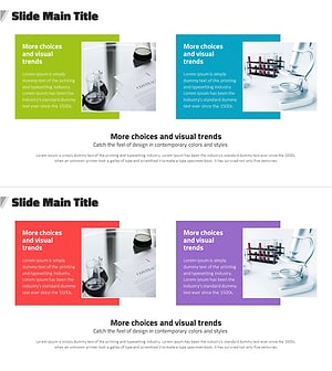 주요 실험 프로그램을 시각화한 템플릿 – 현대적 감각을 담은 소개