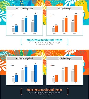 블루 오렌지 성장하는 막대 그래프 – 성과와 경쟁 우위