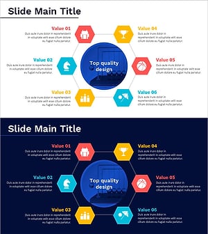 게임의 장점을 강조하는 다이어그램 슬라이드