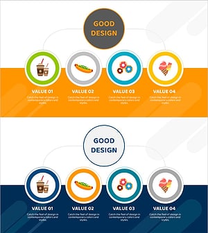 푸드트럭 판매 음식 소개 – 모던 다이어그램 활용