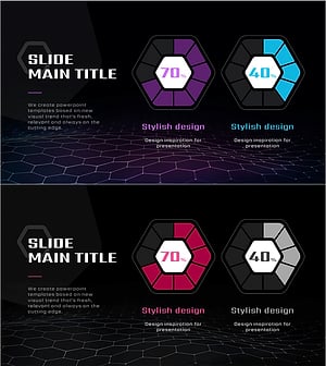 Innovative AI Themed Hexagonal Graph – Visualizing Market Share at Angles