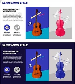 어쿠스틱 기타와 바이올린을 활용한 제품/서비스 소개 슬라이드