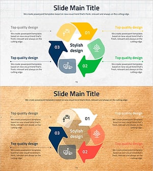 재사용 순환 다이어그램이 담긴 슬라이드 – 지속 가능성과 사회적 책임