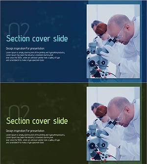 과학적 연구를 위한 섹션 커버 슬라이드 – 영감과 혁신