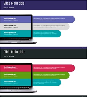 노트북 목업과 정보 메시지 슬라이드 – 마케팅 계획과 전략