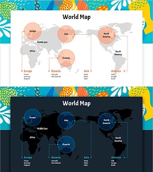 여름 템플릿 세계지도 – 글로벌 네트워크 시각화