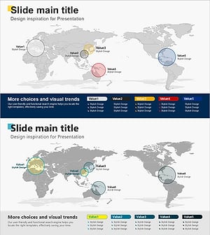 World Map and Color Index Presentation Template