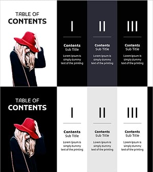 목차를 위한 모던 패션 슬라이드 템플릿