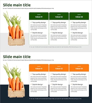당근 재배 방법을 위한 다이어그램 슬라이드