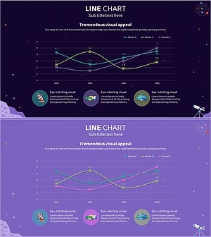 우주산업 분석 부드러운 꺾은선 그래프