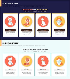 반려 고양이를 소개하는 클러스터 다이어그램 슬라이드