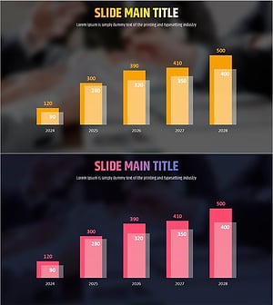 Yellow Pink Growth Comparison Graph