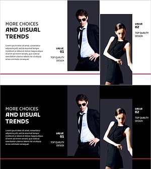 블랙 모던 패션 인포그래픽 슬라이드 – 품격과 세련미