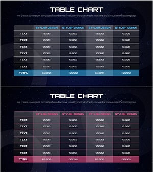 모던한 디자인의 표 형식으로 데이터 시각화 – 깔끔함과 명확함