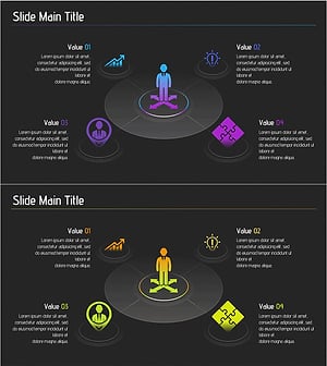사업영역 그라데이션 다이어그램 – 사업 소개에 적합한 디자인