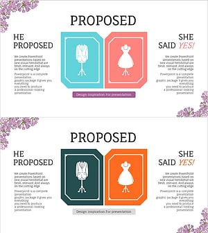 남성과 여성 정장 슬라이드 – 세련된 디자인으로 제안