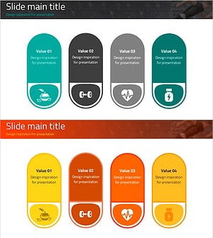 제품/서비스 특성을 강조하는 폐쇄형 다이어그램 슬라이드