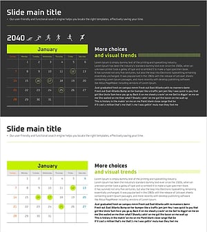향후 마라톤 일정을 위해 편리하게 구성된 슬라이드
