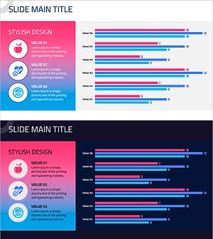 Pink Blue Comparison Type Horizontal Bar Chart – Visually Striking Data Comparison