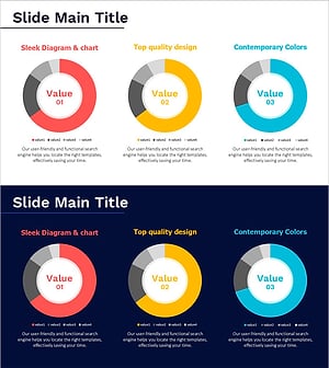 무료 기본 삼색 도넛차트 - 데이터 간결하게 전달