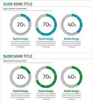 개발 현황을 시각화한 원형 그래프 슬라이드